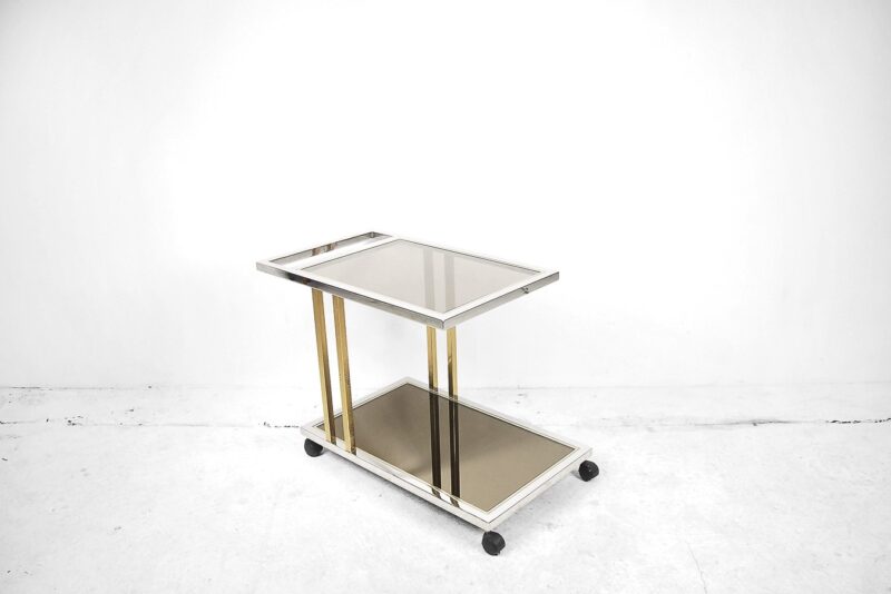 Belgian Gilded Bar Cart from Belgo Chrom, 1970s