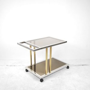 Belgian Gilded Bar Cart from Belgo Chrom, 1970s