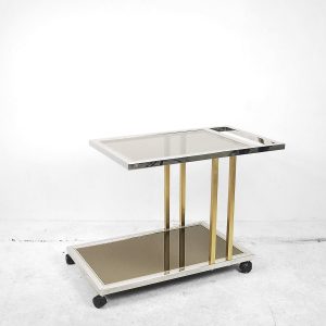 Belgian Gilded Bar Cart from Belgo Chrom, 1970s
