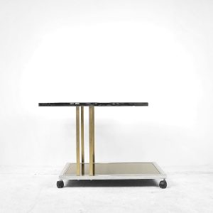 Belgian Gilded Bar Cart from Belgo Chrom, 1970s