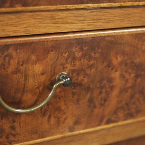 Walnut and Burl Swedish Buffet with Glass Vitrine, 1940s