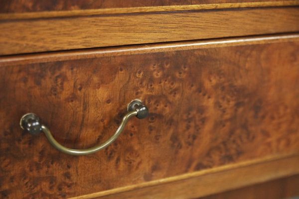 Walnut and Burl Swedish Buffet with Glass Vitrine, 1940s - Image 9