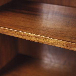 Walnut and Burl Swedish Buffet with Glass Vitrine, 1940s