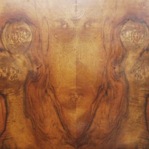 Walnut and Burl Swedish Buffet with Glass Vitrine, 1940s