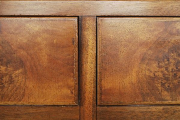 Walnut and Burl Swedish Buffet with Glass Vitrine, 1940s - Image 18