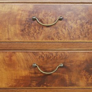 Walnut and Burl Swedish Buffet with Glass Vitrine, 1940s