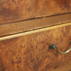Walnut and Burl Swedish Buffet with Glass Vitrine, 1940s