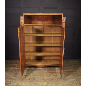 French Art Deco Walnut Library Bookcase