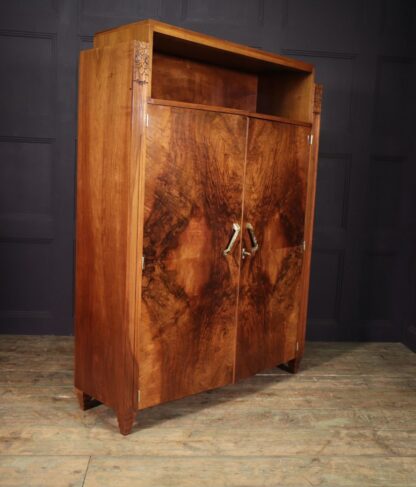 French Art Deco Walnut Library Bookcase - Image 6