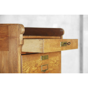 Industrial Oak Filing Cabinet, 1920s