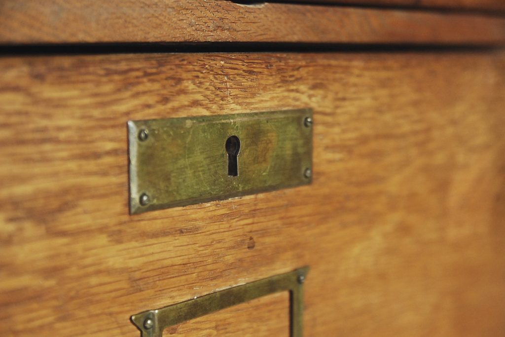 Industrial Oak Filing Cabinet, 1920s
