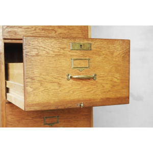 Industrial Oak Filing Cabinet, 1920s