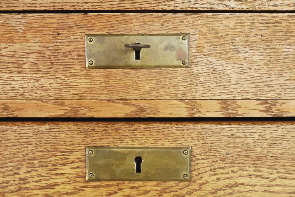 Industrial Oak Filing Cabinet, 1920s