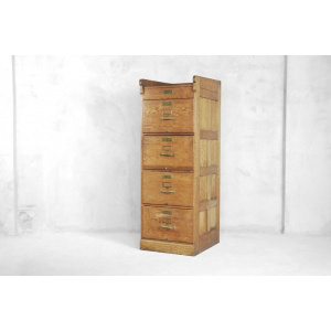 Industrial Oak Filing Cabinet, 1920s