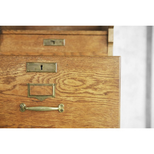 Industrial Oak Filing Cabinet, 1920s