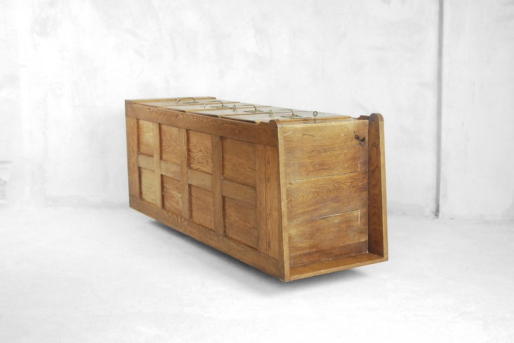 Industrial Oak Filing Cabinet, 1920s