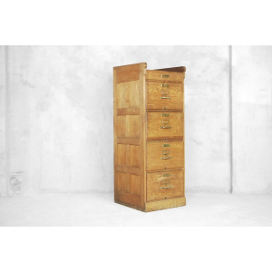 Industrial Oak Filing Cabinet, 1920s