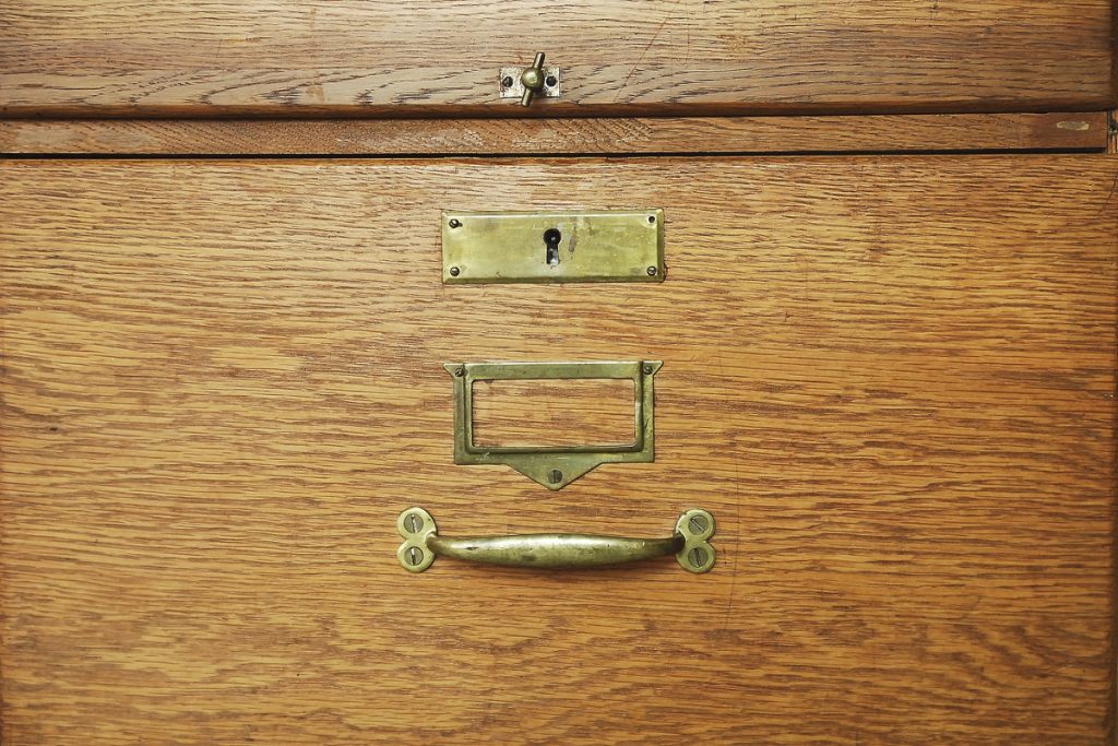Industrial Oak Filing Cabinet, 1920s