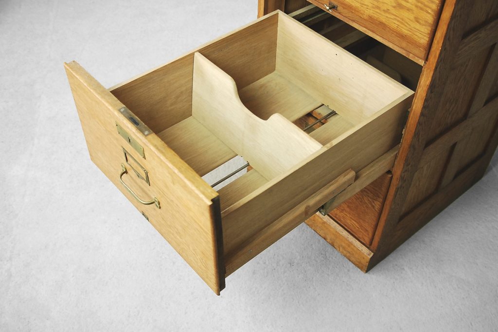 Industrial Oak Filing Cabinet, 1920s