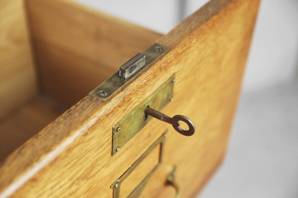 Industrial Oak Filing Cabinet, 1920s
