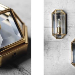 Geometric Mid-Century Modern Sconces in Brass, 1970s