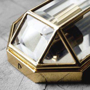 Geometric Mid-Century Modern Sconces in Brass, 1970s