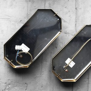 Geometric Mid-Century Modern Sconces in Brass, 1970s