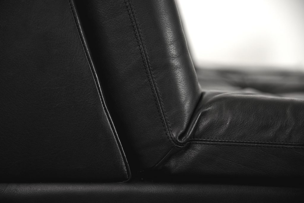 Minimalist German Leather & Chrome Modular Sofa from Klöber, 1980s