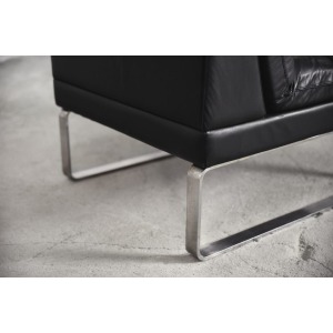 Minimalist German Leather & Chrome Modular Sofa from Klöber, 1980s