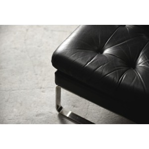 Minimalist German Leather & Chrome Modular Sofa from Klöber, 1980s