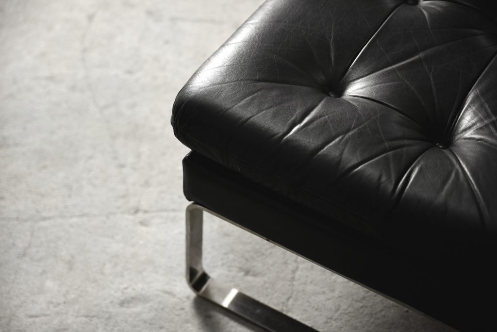 Minimalist German Leather & Chrome Modular Sofa from Klöber, 1980s