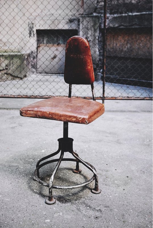 American Industrial Leather Swivel Chair, 1930s