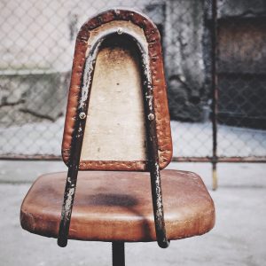 American Industrial Leather Swivel Chair, 1930s