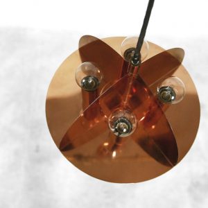 Copper Gold Pendant Lamp with 8 Lights, 1970s