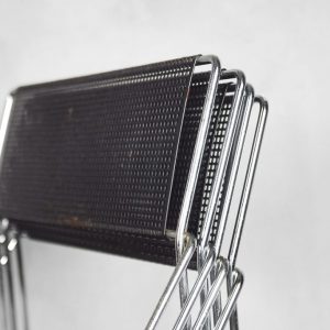 Minimalist Metal X-Line Chairs by Niels Jørgen Haugesen for Hybodan, 1970s, Set of 4