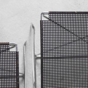 Minimalist Metal X-Line Chairs by Niels Jørgen Haugesen for Hybodan, 1970s, Set of 4