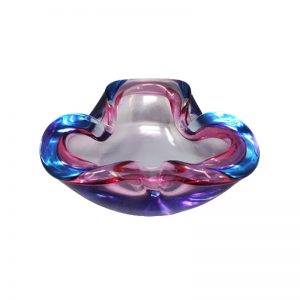 1960s Gorgeous Blue and Pink Catchall By Flavio Poli for Seguso