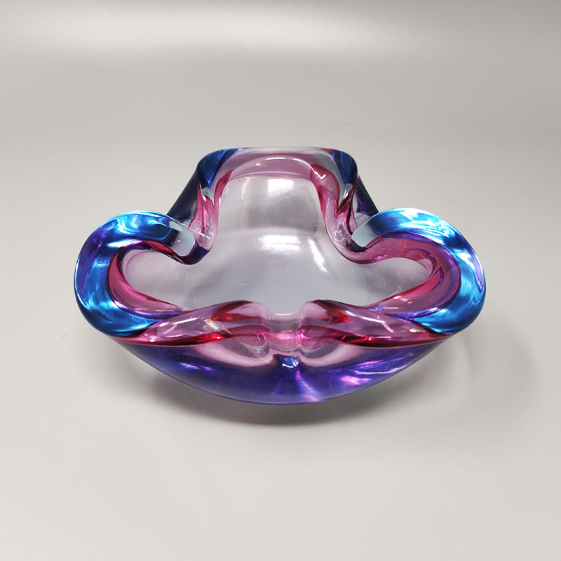 1960s Gorgeous Blue and Pink Catchall By Flavio Poli for Seguso