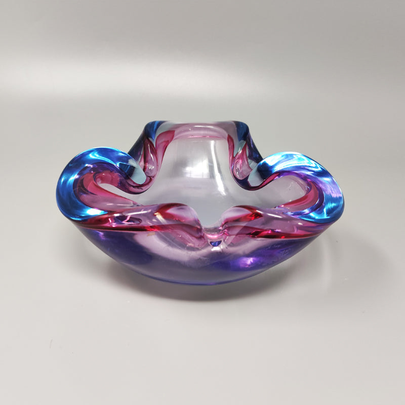 1960s Gorgeous Blue and Pink Catchall By Flavio Poli for Seguso