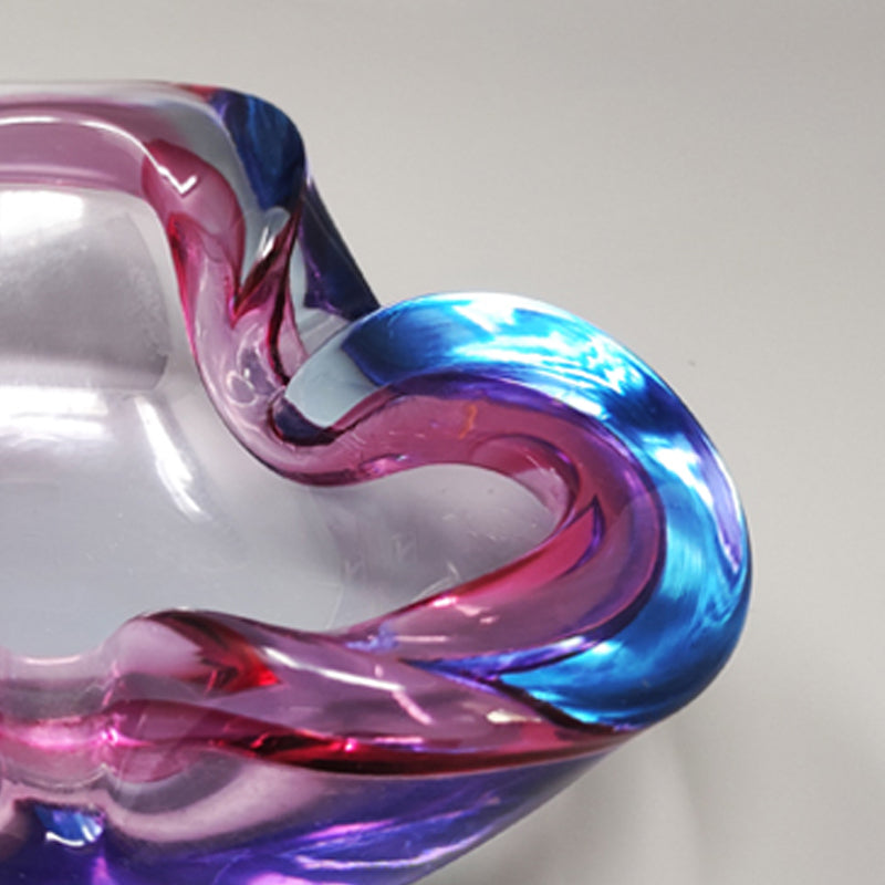 1960s Gorgeous Blue and Pink Catchall By Flavio Poli for Seguso