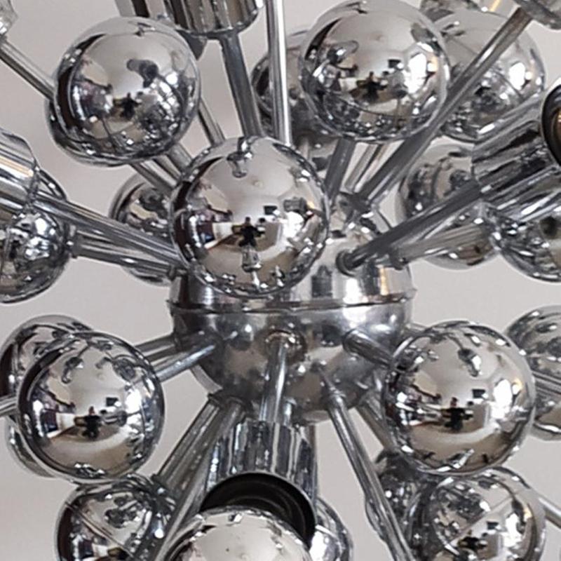 1970s Chandelier Sputnik by Goffredo Reggiani in Chrome. Made in Italy