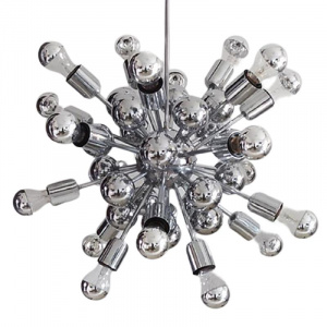 1970s Chandelier Sputnik by Goffredo Reggiani in Chrome. Made in Italy