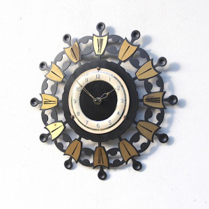 Sunburst Wall Clock By Bentima, 1960s