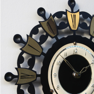 Sunburst Wall Clock By Bentima, 1960s