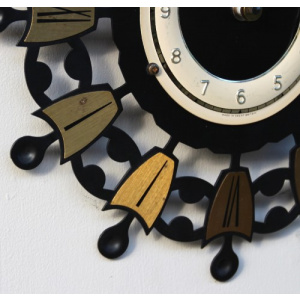 Sunburst Wall Clock By Bentima, 1960s