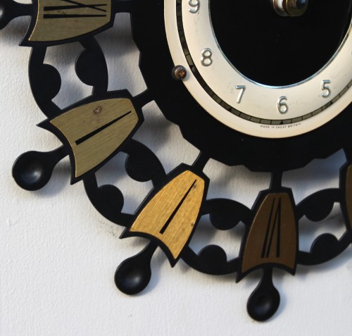 Sunburst Wall Clock By Bentima, 1960s