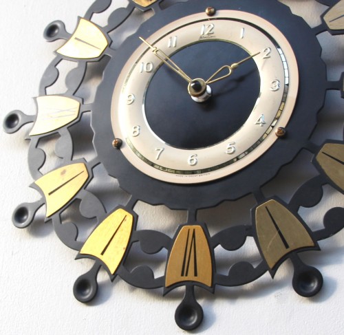 Sunburst Wall Clock By Bentima, 1960s