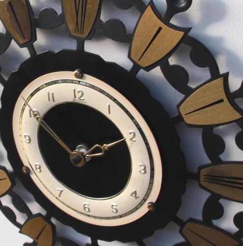 Sunburst Wall Clock By Bentima, 1960s
