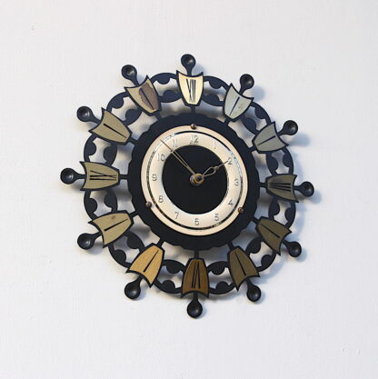Sunburst Wall Clock By Bentima, 1960s - Image 4