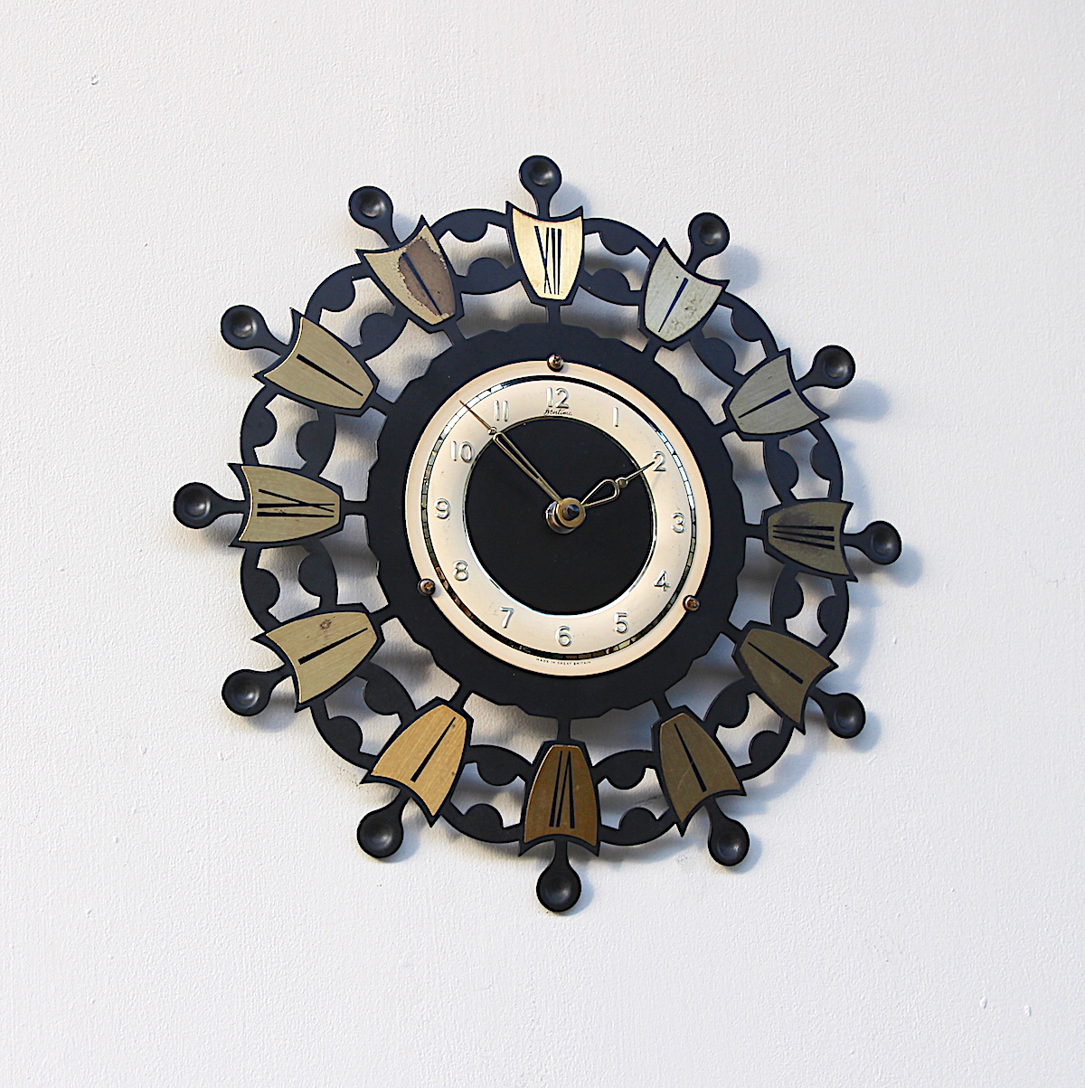 Sunburst Wall Clock By Bentima, 1960s